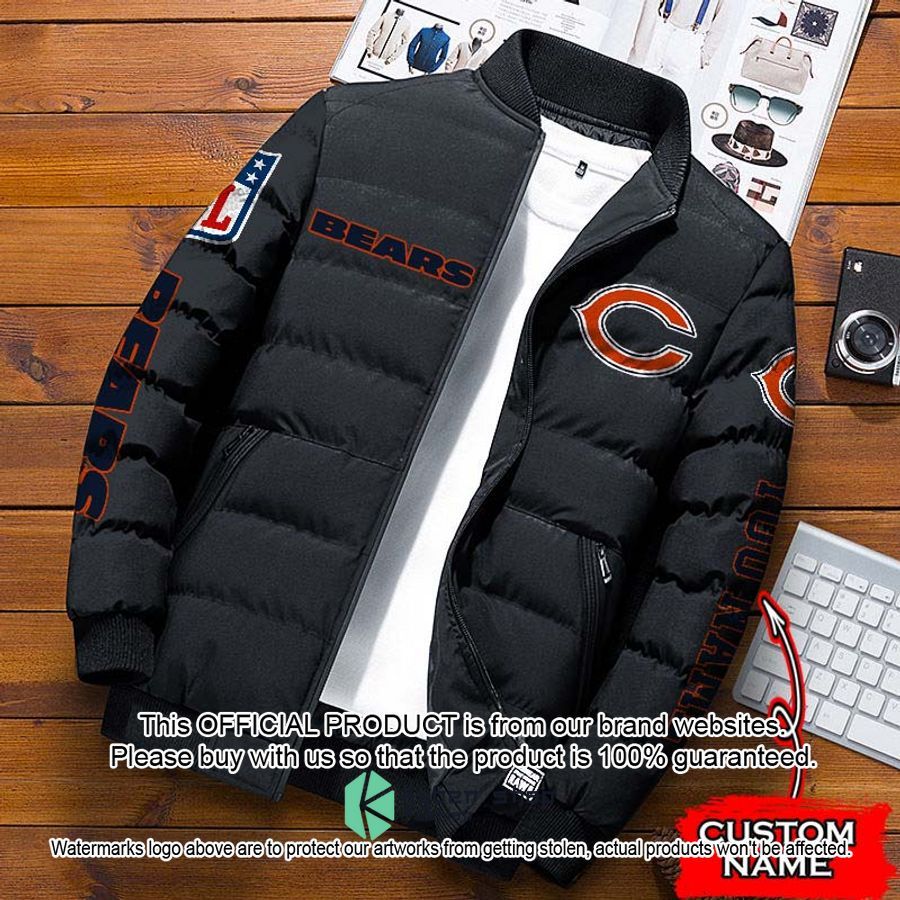 NFL Chicago Bears Custom Name Puffer Down Jacket word2