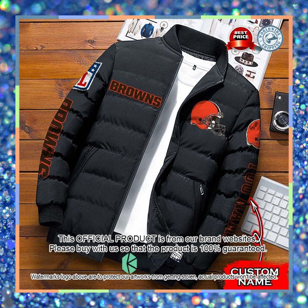 NFL Cleveland Browns Custom Name Puffer Down Jacket 6 NFL Cleveland Browns Custom Name Puffer Down Jacket word3