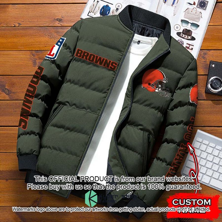NFL Cleveland Browns Custom Name Puffer Down Jacket 4 NFL Cleveland Browns Custom Name Puffer Down Jacket word3
