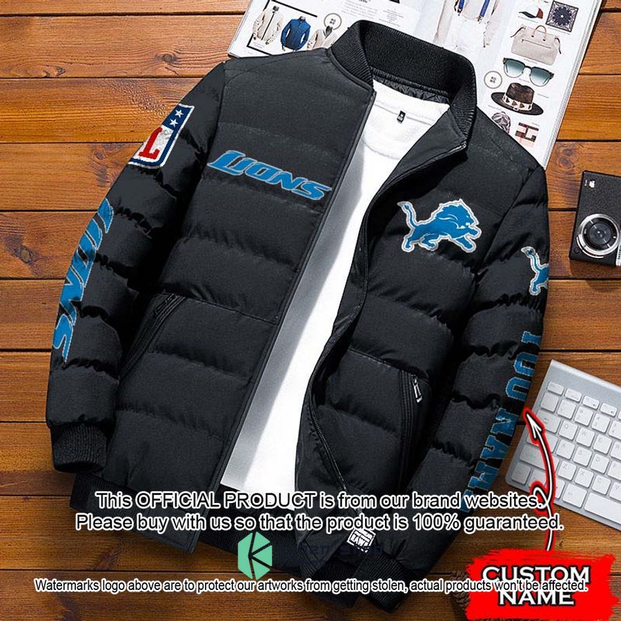 NFL Detroit Lions Custom Name Puffer Down Jacket