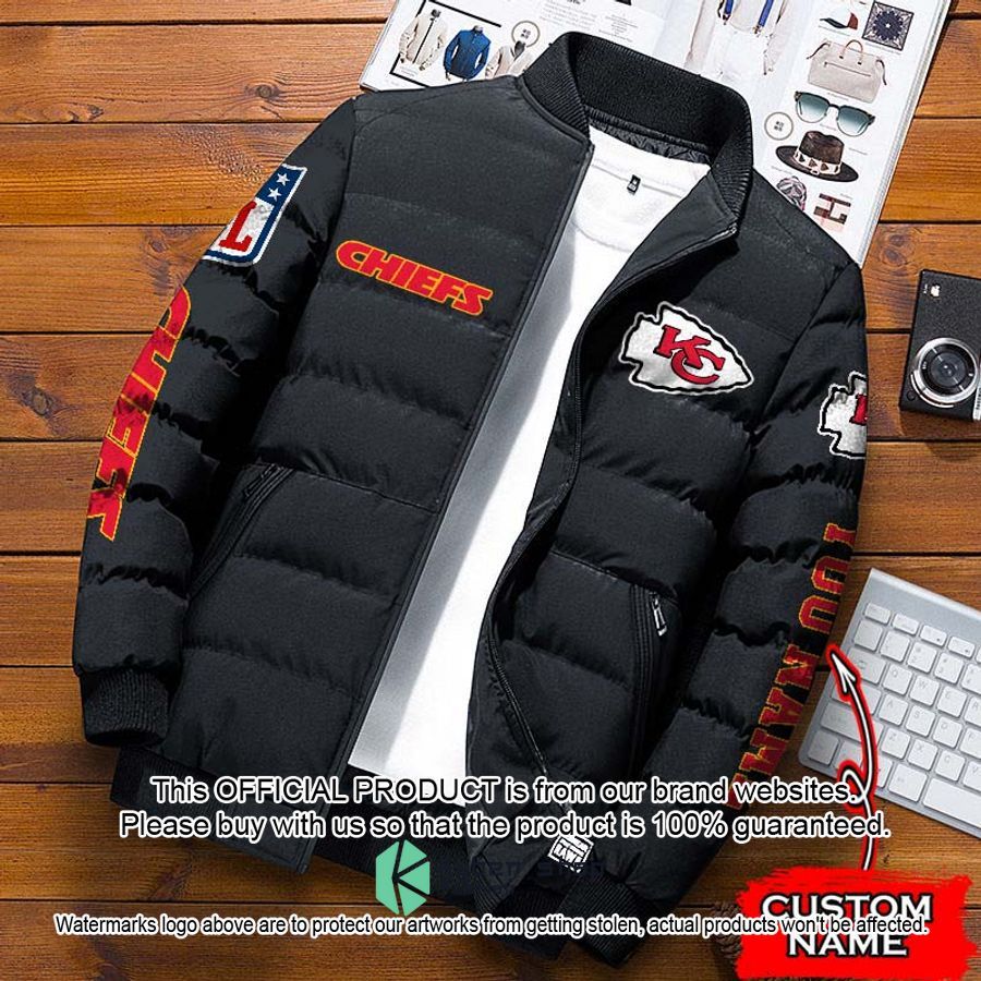 NFL Kansas City Chiefs Custom Name Puffer Down Jacket word2