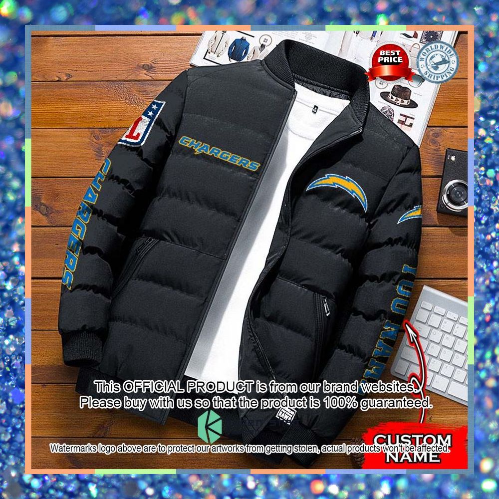 NFL Los Angeles Chargers Custom Name Puffer Down Jacket 6 NFL Los Angeles Chargers Custom Name Puffer Down Jacket word3
