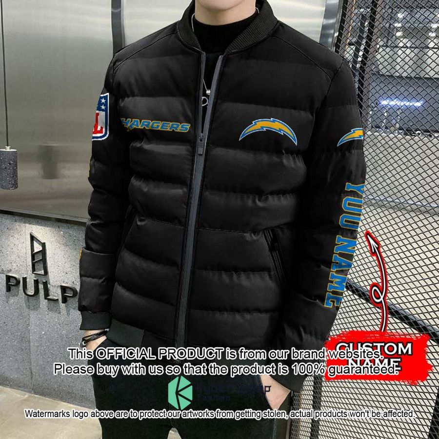 NFL Los Angeles Chargers Custom Name Puffer Down Jacket 3 NFL Los Angeles Chargers Custom Name Puffer Down Jacket word3