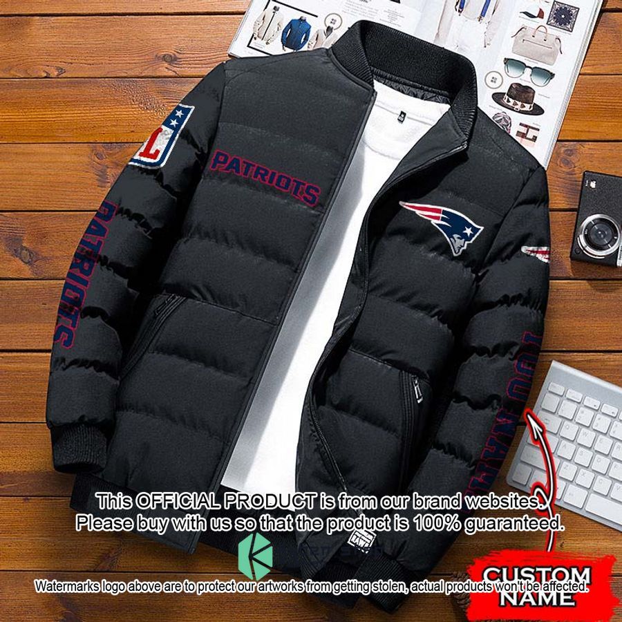 NFL New England Patriots Custom Name Puffer Down Jacket word3