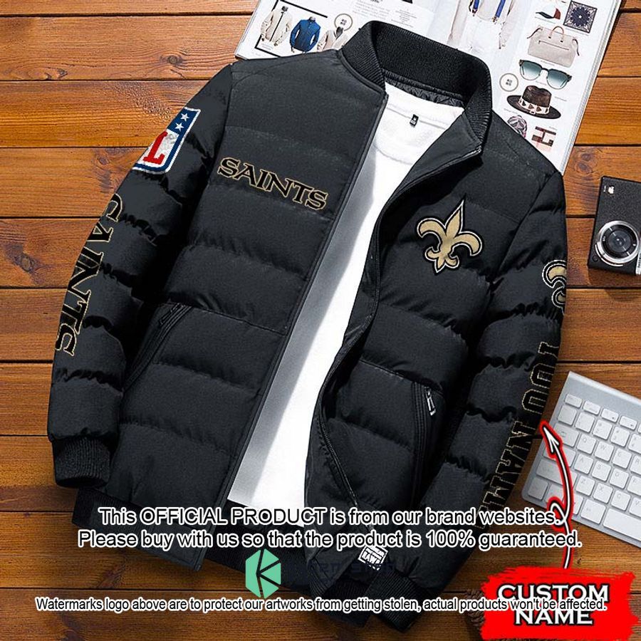 NFL New Orleans Saints Custom Name Puffer Down Jacket word1