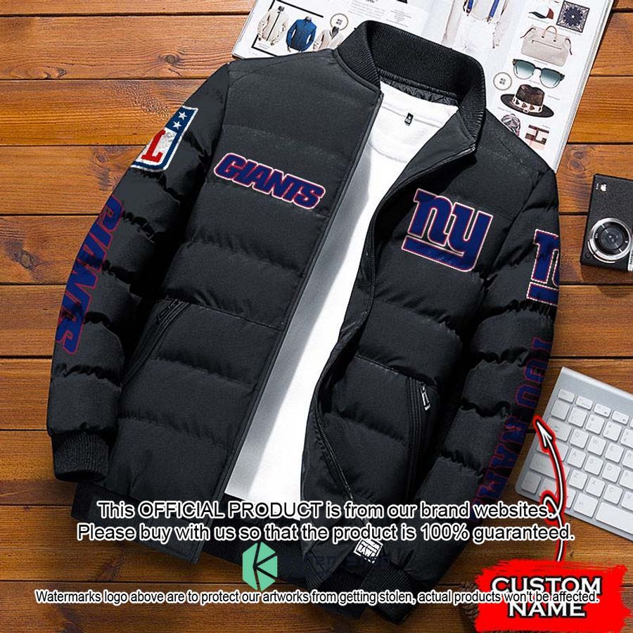 NFL New York Giants Custom Name Puffer Down Jacket word1