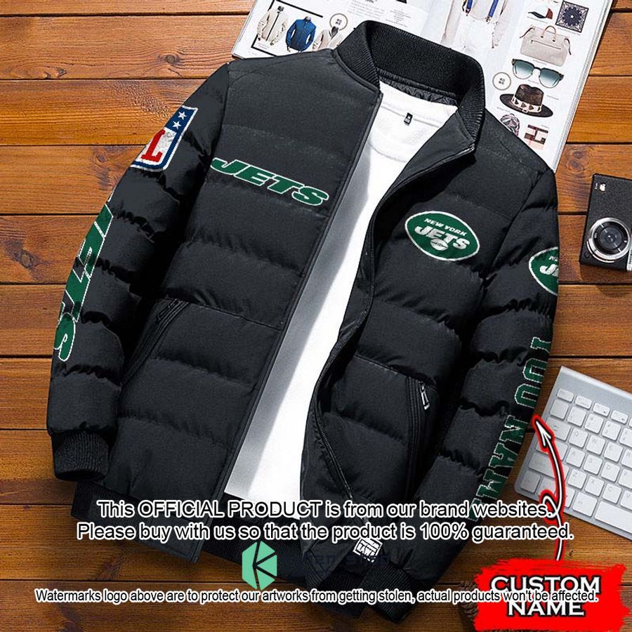 NFL New York Jets Custom Name Puffer Down Jacket word3