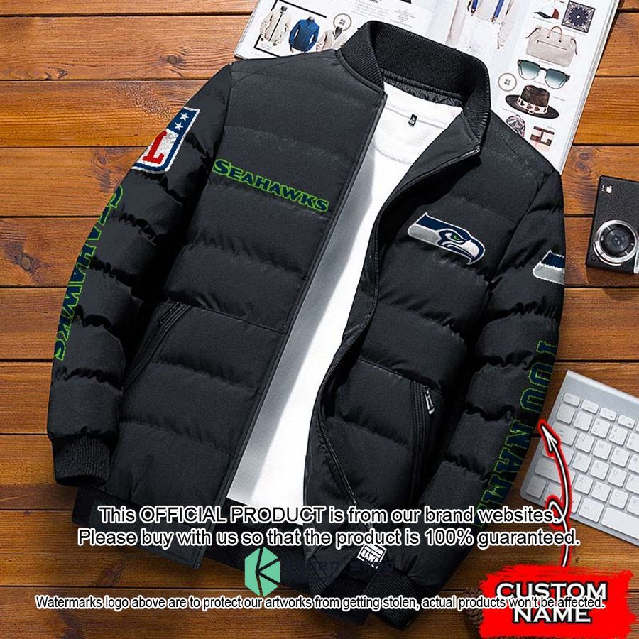 NFL Seattle Seahawks Custom Name Puffer Down Jacket word2