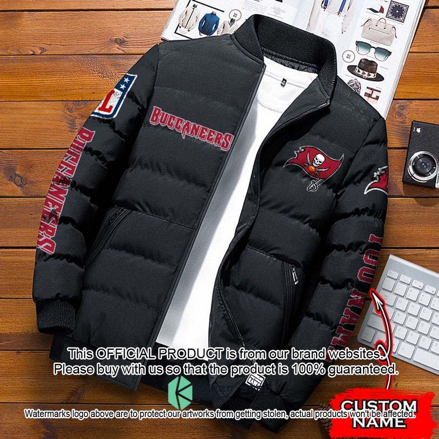 NFL Tampa Bay Buccaneers Custom Name Puffer Down Jacket word1