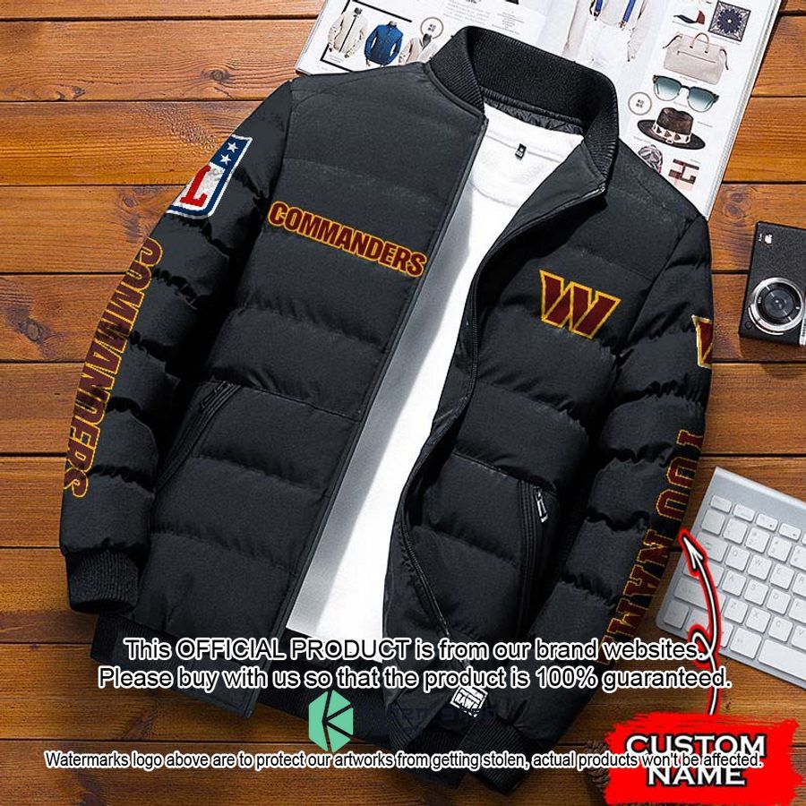 NFL Washington Commanders Custom Name Puffer Down Jacket
