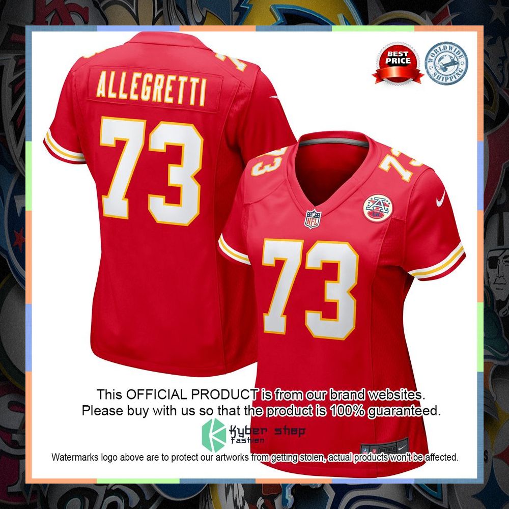 Nick Allegretti Kansas City Chiefs Women's Red Football Jersey 5 Nick Allegretti Kansas City Chiefs Women's Red Football Jersey word3