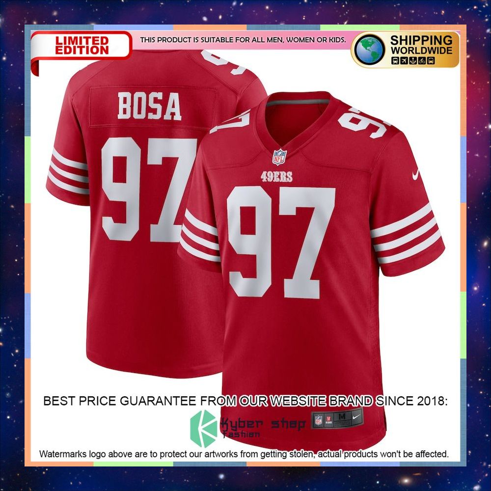 Nick Bosa San Francisco 49ers Player Scarlet Football Jersey 4 Nick Bosa San Francisco 49ers Player Scarlet Football Jersey word2