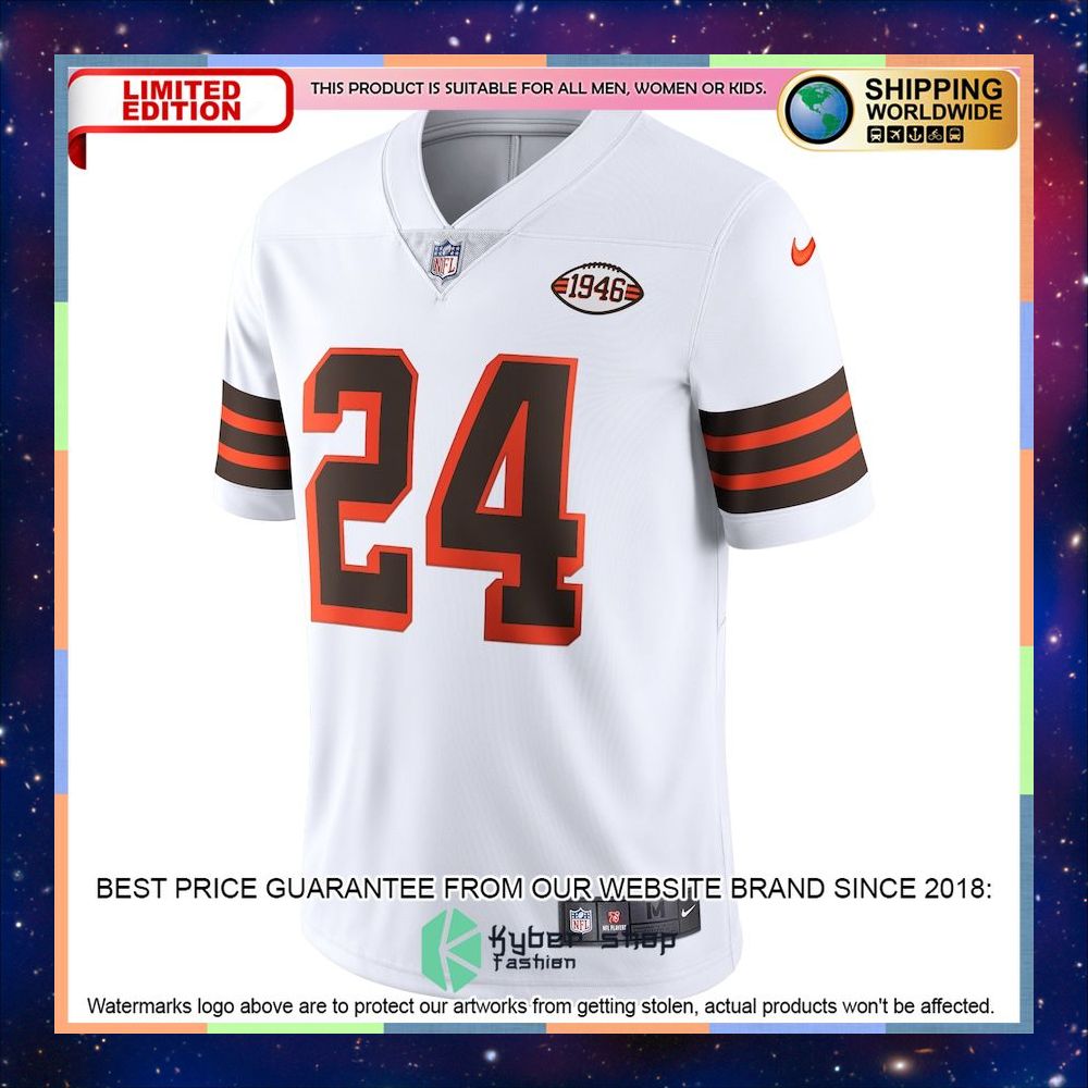 Nick Chubb Cleveland Browns 1946 Collection Alternate Vapor White Football Jersey 5 Nick Chubb Cleveland Browns 1946 Collection Alternate Vapor White Football Jersey word2