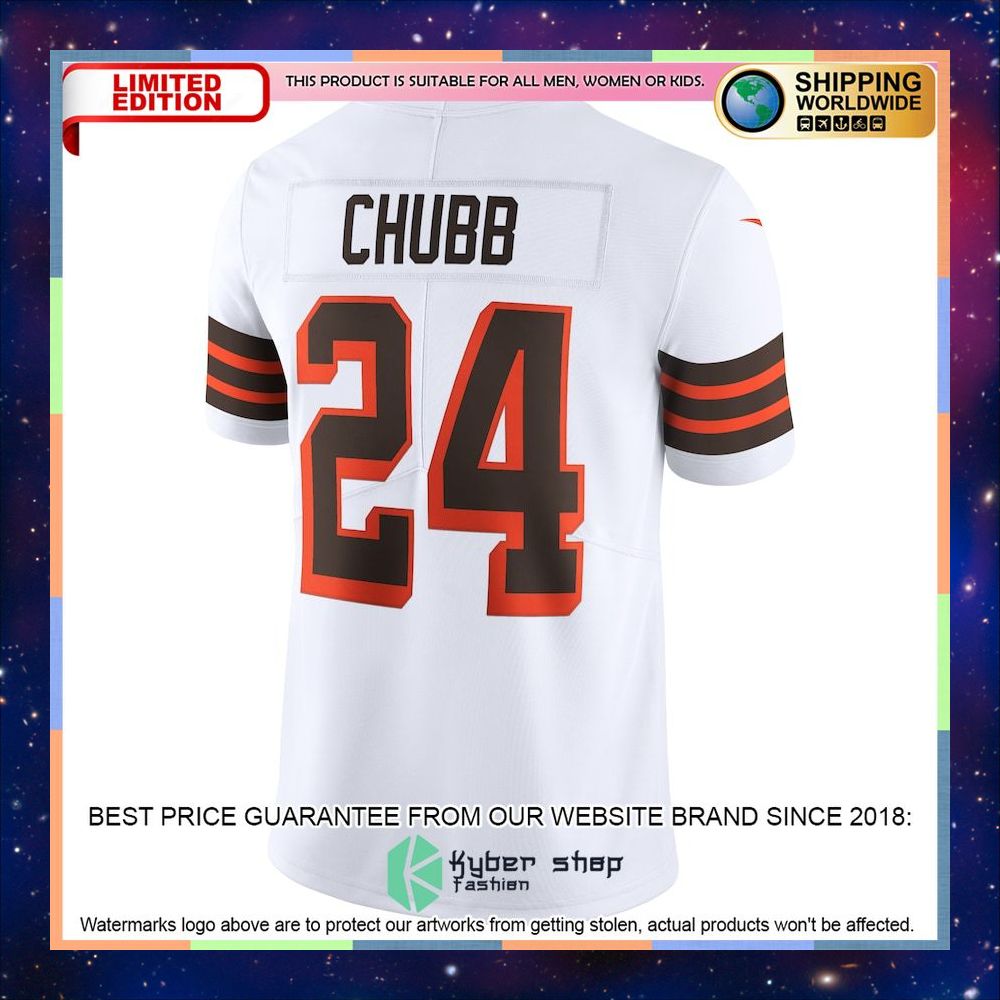 Nick Chubb Cleveland Browns 1946 Collection Alternate Vapor White Football Jersey 6 Nick Chubb Cleveland Browns 1946 Collection Alternate Vapor White Football Jersey word2