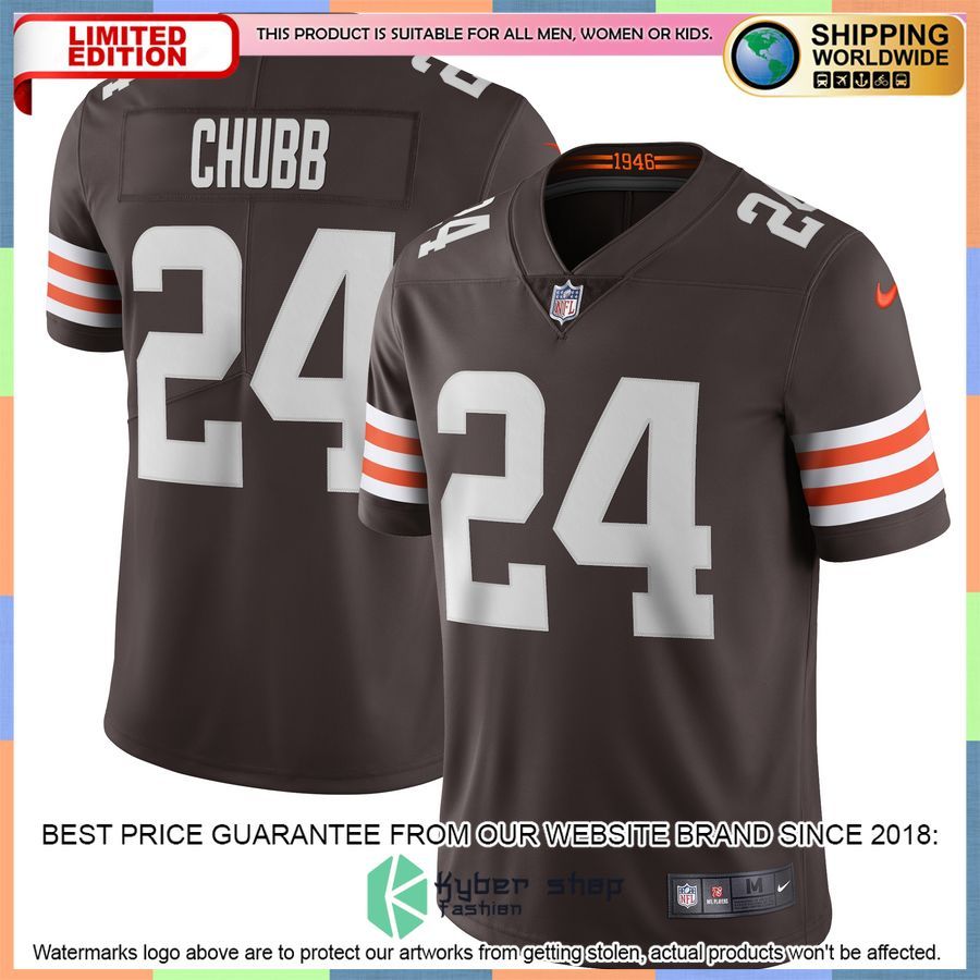 Nick Chubb Cleveland Browns Vapor Brown Football Jersey