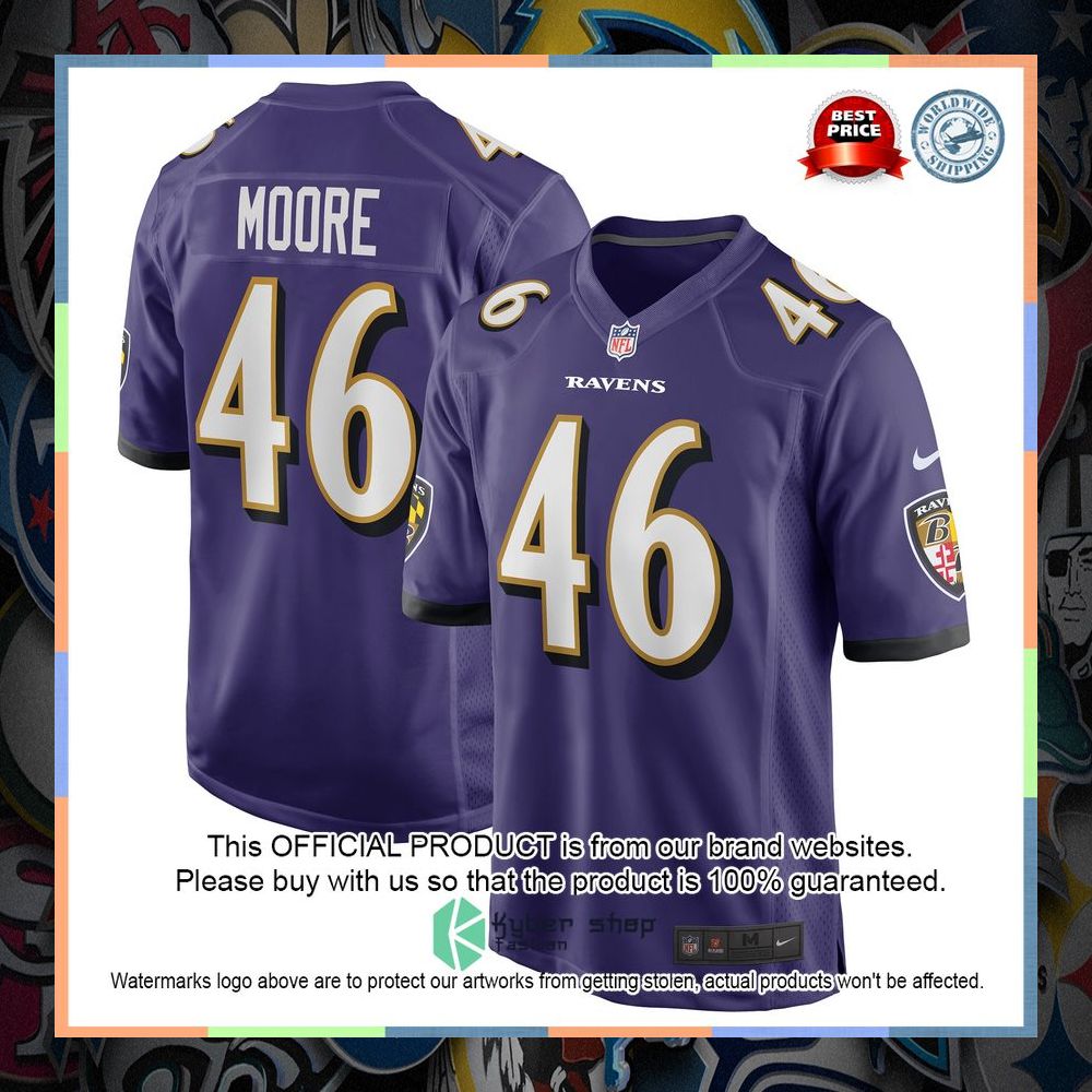Nick Moore Baltimore Ravens Purple Football Jersey 5 Nick Moore Baltimore Ravens Purple Football Jersey word1