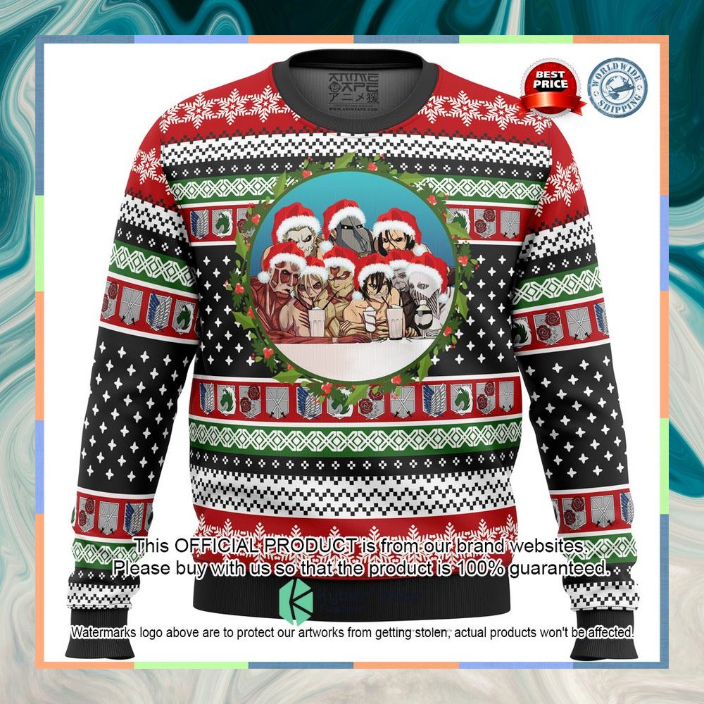 Nine Titans Attack on Titan Ugly Christmas Sweater 7 Nine Titans Attack on Titan Ugly Christmas Sweater word3