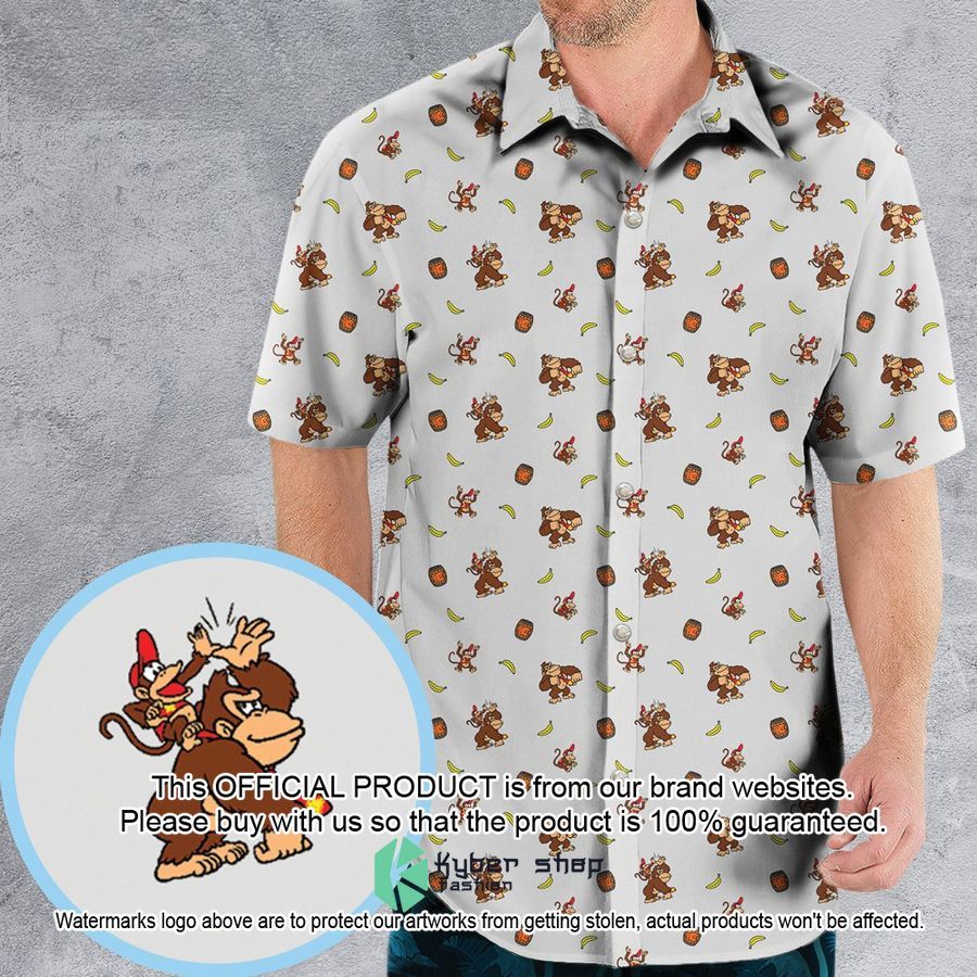 Nintendo Donkey Kong Characters Pattern Hawaiian Shirt word3