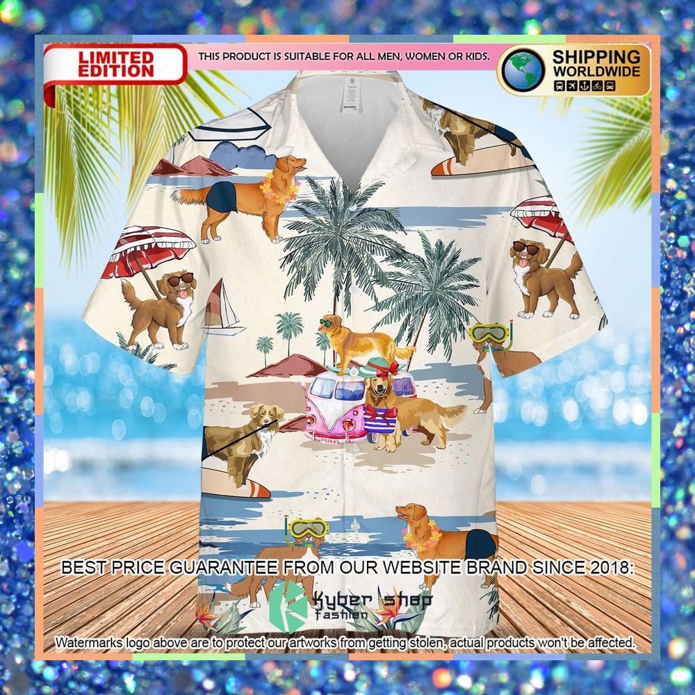 Nova Scotia Duck Tolling Retriever Summer Beach Hawaiian Shirt 5 Nova Scotia Duck Tolling Retriever Summer Beach Hawaiian Shirt word1