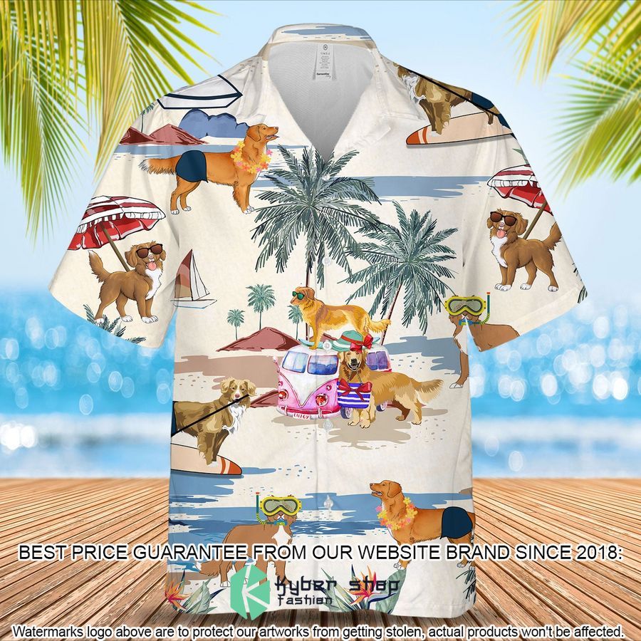 Nova Scotia Duck Tolling Retriever Summer Beach Hawaiian Shirt