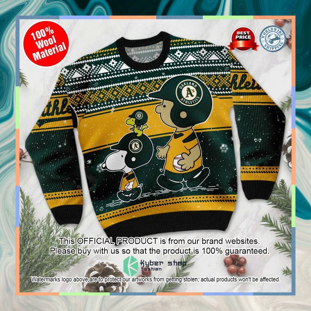 Oakland Athletics Charlie Brown Snoopy Wear Football Jersey Christmas Sweater 7 Oakland Athletics Charlie Brown Snoopy Wear Football Jersey Christmas Sweater word2