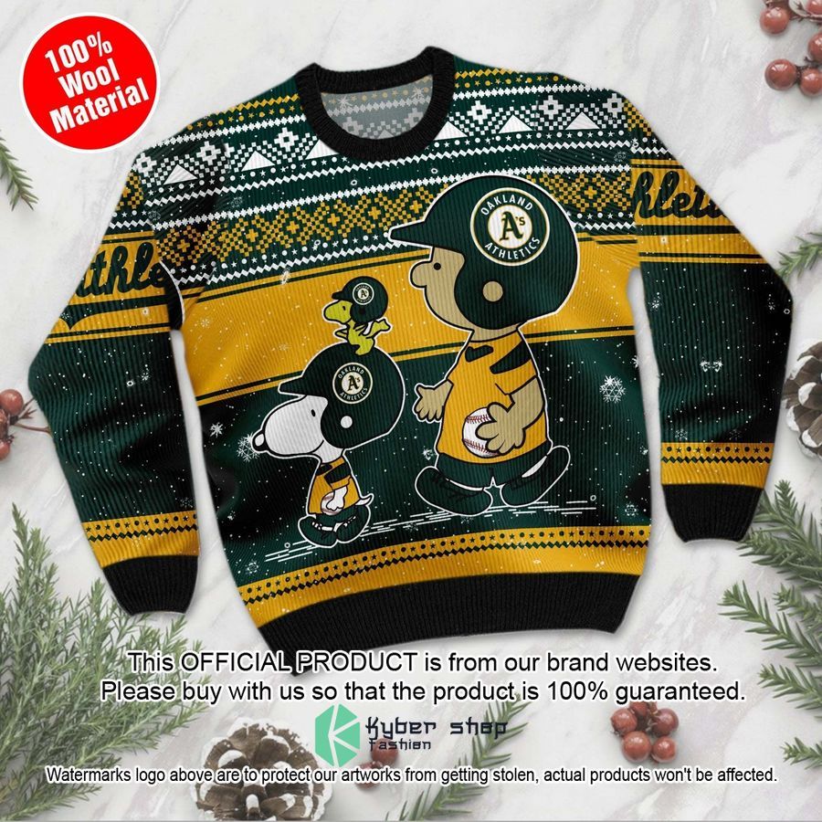 Oakland Athletics Charlie Brown Snoopy Wear Football Jersey Christmas Sweater 3 Oakland Athletics Charlie Brown Snoopy Wear Football Jersey Christmas Sweater word2