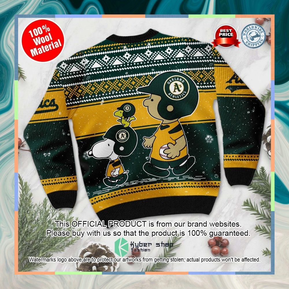 Oakland Athletics Charlie Brown Snoopy Wear Football Jersey Christmas Sweater 8 Oakland Athletics Charlie Brown Snoopy Wear Football Jersey Christmas Sweater word2