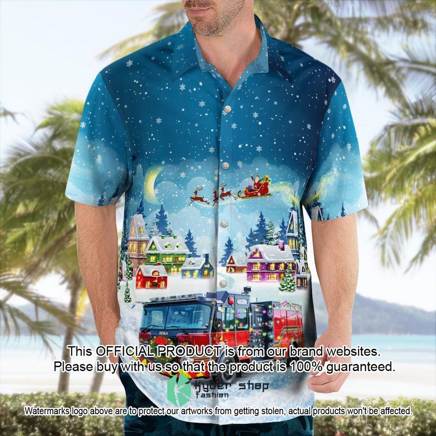 Ocala Florida Ocala Fire Rescue Christmas Hawaiian Shirt 3 Ocala Florida Ocala Fire Rescue Christmas Hawaiian Shirt word2