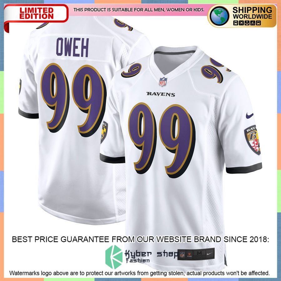 Odafe Oweh Baltimore Ravens White Football Jersey