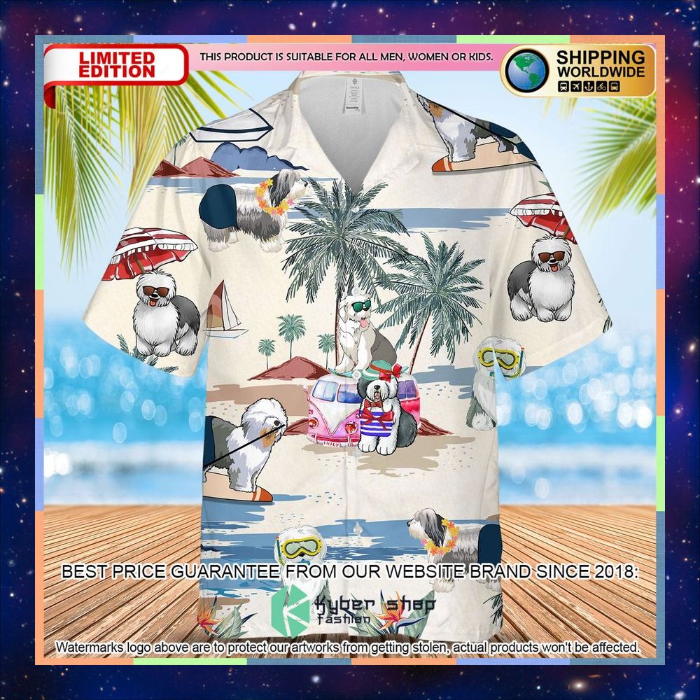 Old English Sheepdog Summer Beach Hawaiian Shirt 3 Old English Sheepdog Summer Beach Hawaiian Shirt word1