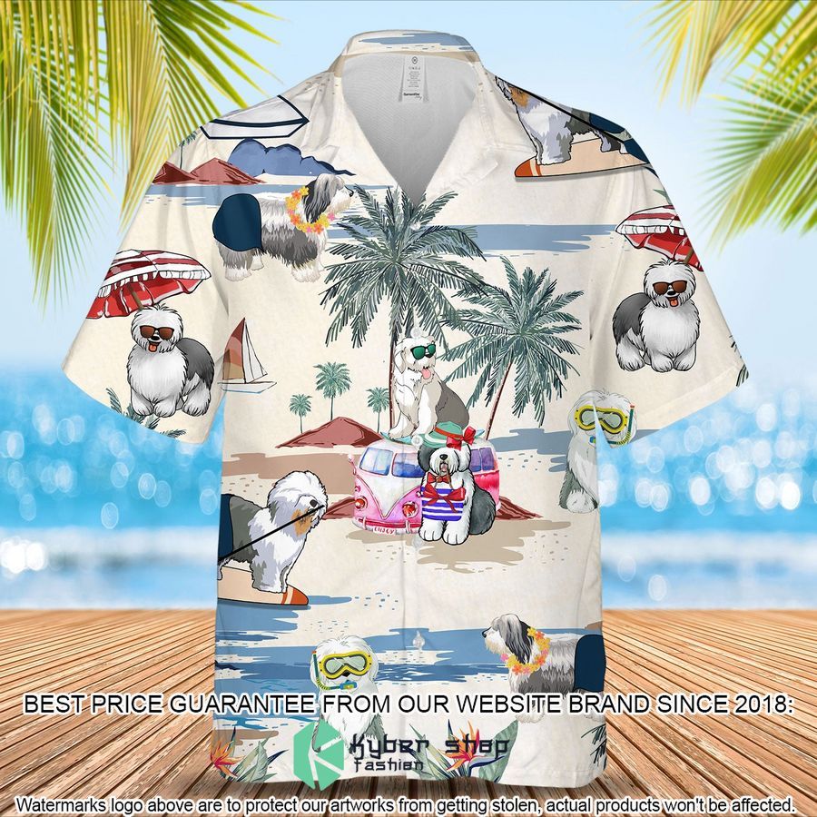 Old English Sheepdog Summer Beach Hawaiian Shirt
