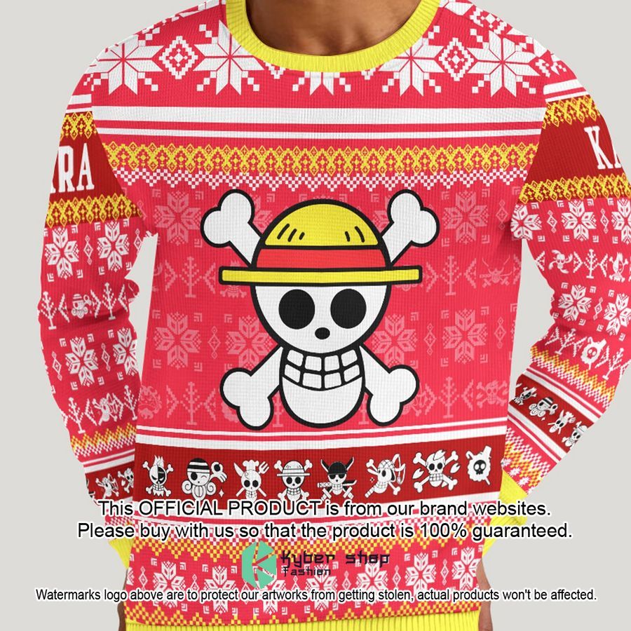 One Piece Luffy Pirate Symbol Christmas Sweater 3 One Piece Luffy Pirate Symbol Christmas Sweater word1