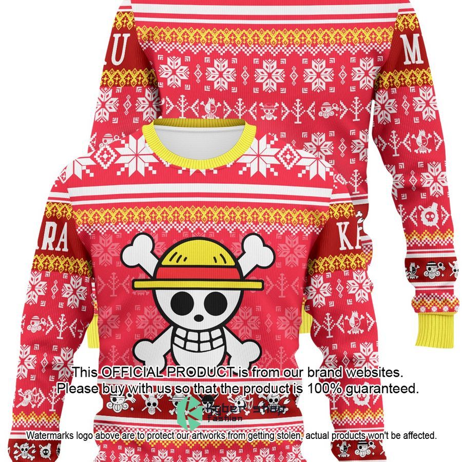 One Piece Luffy Pirate Symbol Christmas Sweater 5 One Piece Luffy Pirate Symbol Christmas Sweater word1