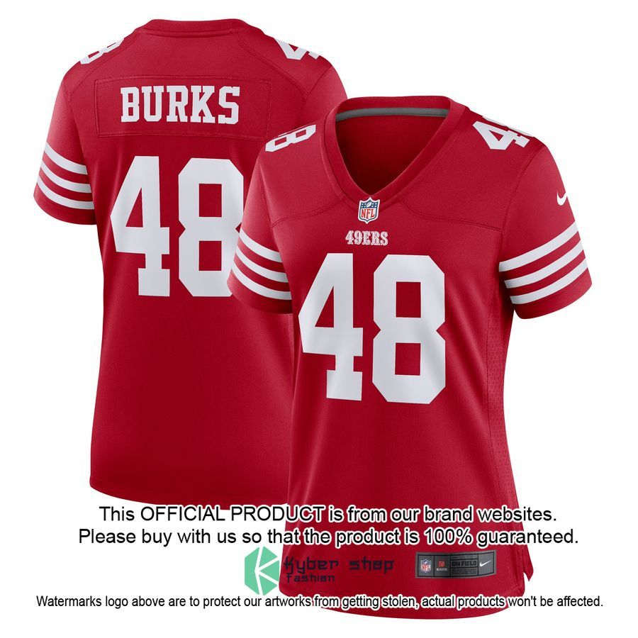 Oren Burks San Francisco 49ers Women's Scarlet Football Jersey