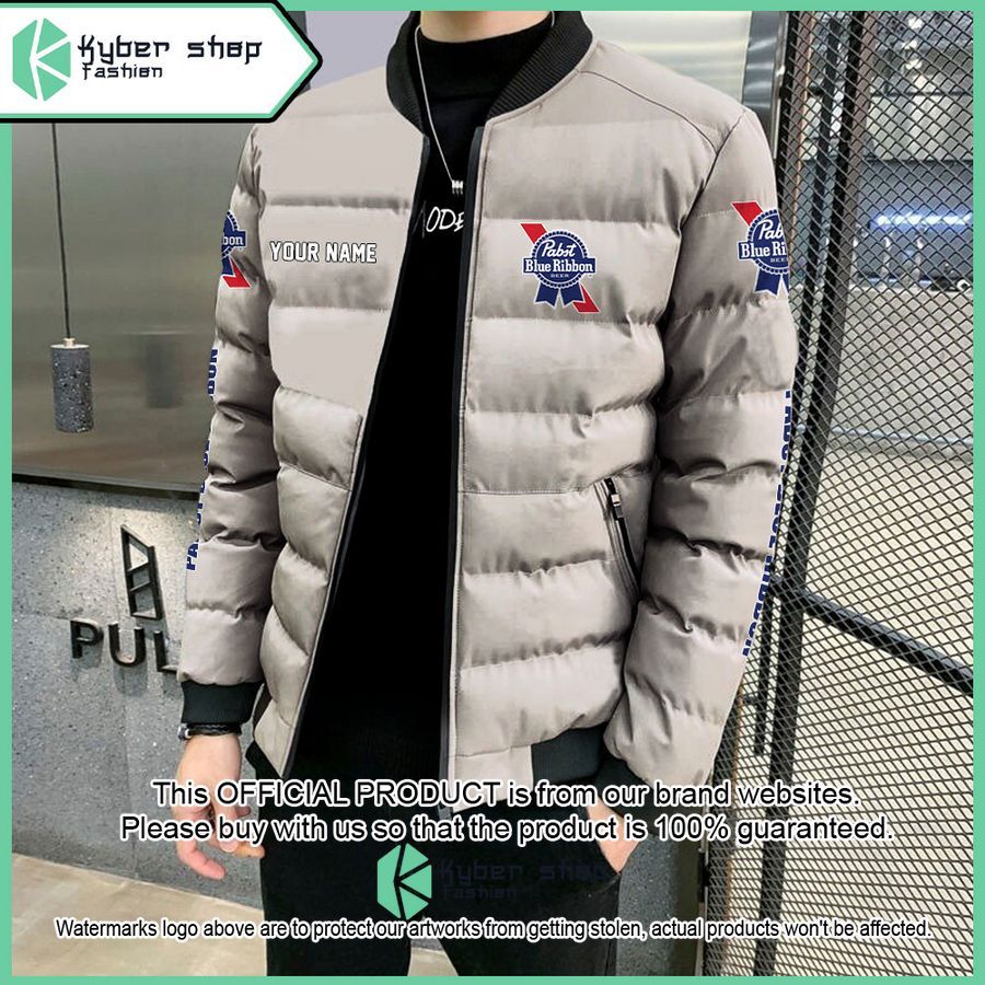 Pabst Blue Ribbon Custom Puffer Down Jacket word2