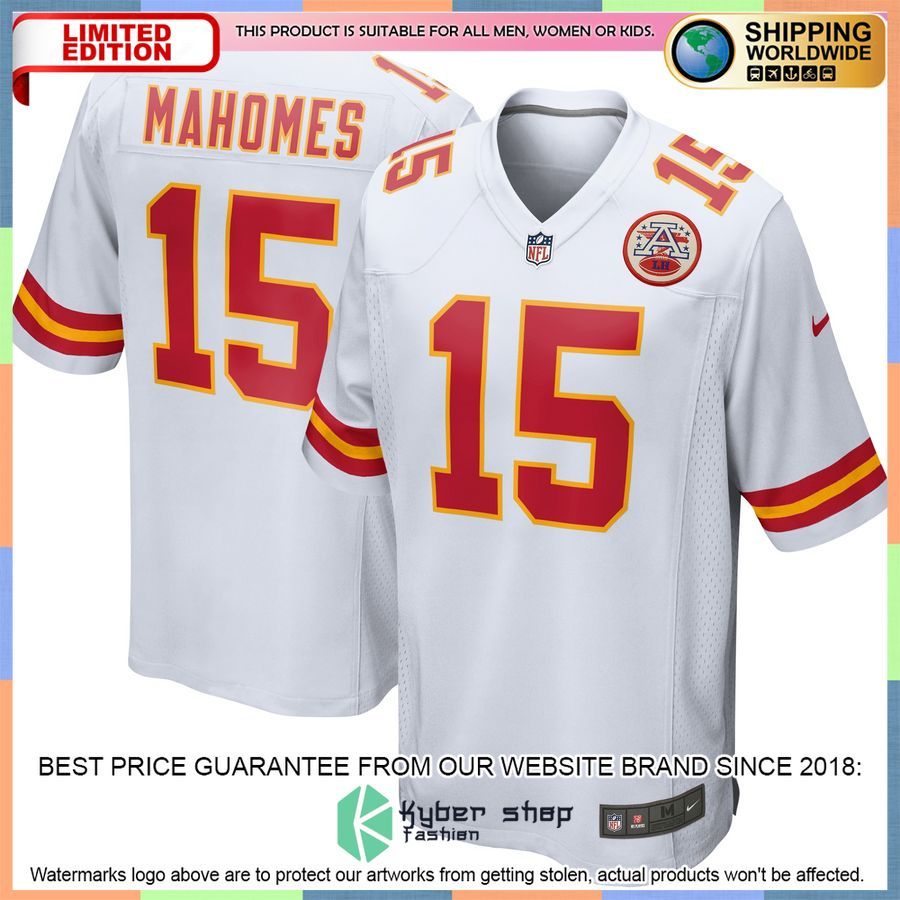 Patrick Mahomes Kansas City Chiefs White Football Jersey
