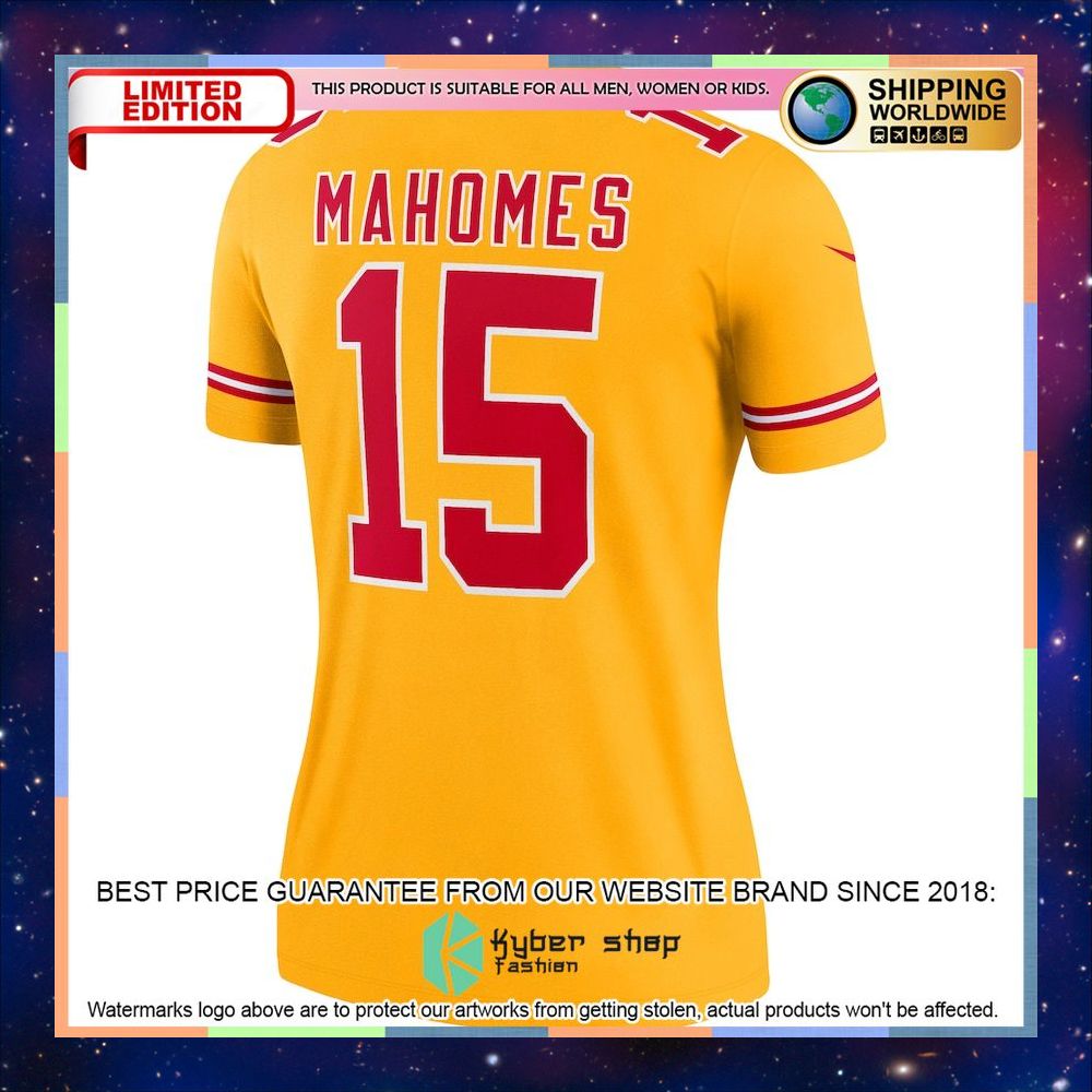Patrick Mahomes Kansas City Chiefs Women's Inverted Legend Gold Football Jersey 6 Patrick Mahomes Kansas City Chiefs Women's Inverted Legend Gold Football Jersey word2