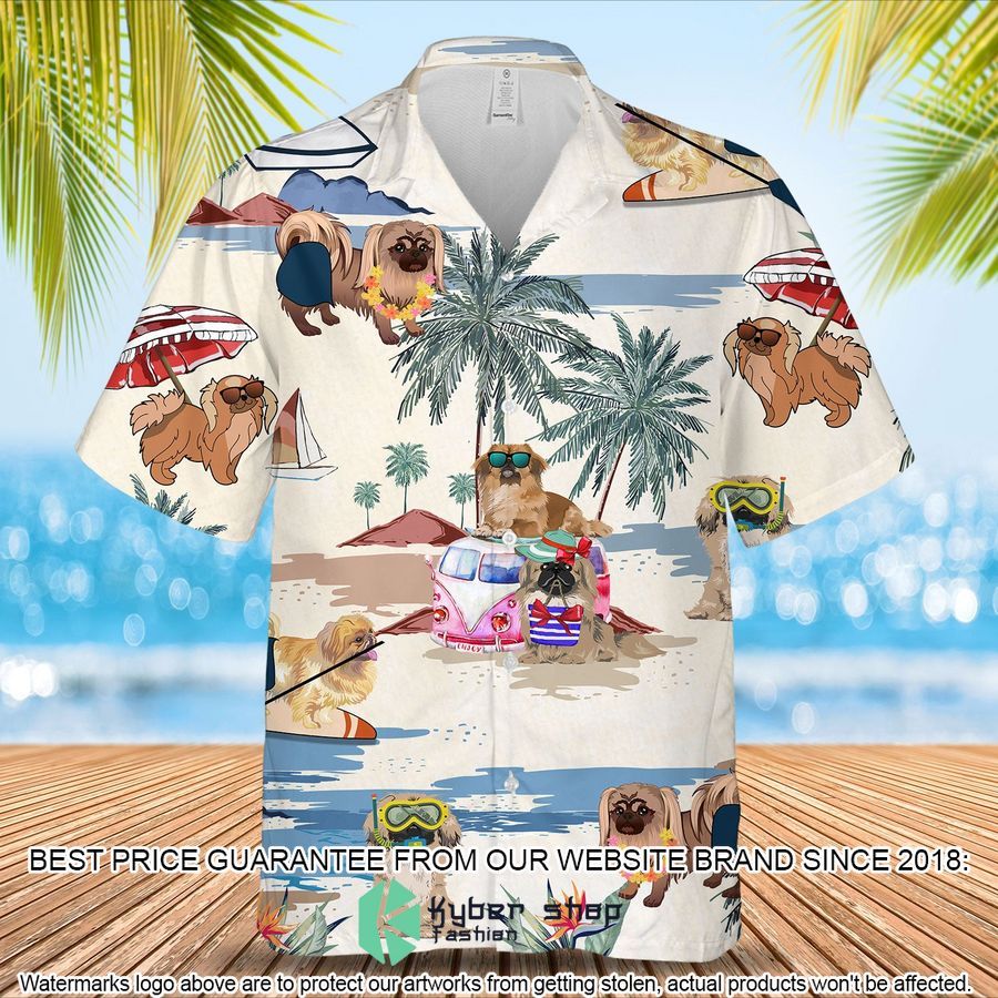 Pekingese Summer Beach Hawaiian Shirt