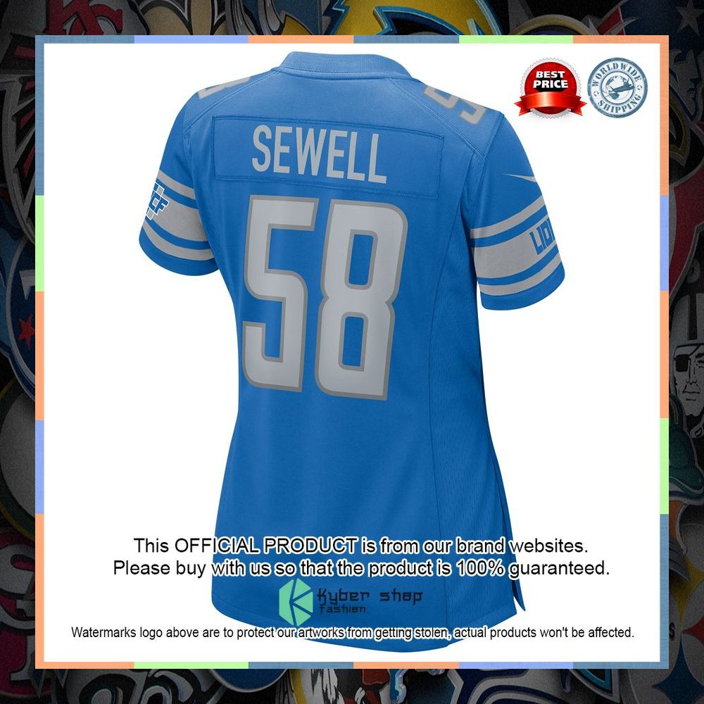 Penei Sewell Detroit Lions Women's Blue Football Jersey 7 Penei Sewell Detroit Lions Women's Blue Football Jersey word3