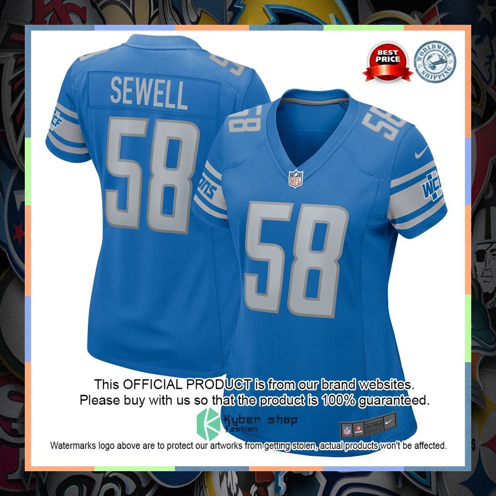 Penei Sewell Detroit Lions Women's Blue Football Jersey 8 Penei Sewell Detroit Lions Women's Blue Football Jersey word3