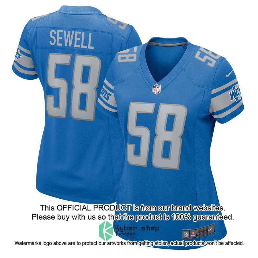 Penei Sewell Detroit Lions Women's Blue Football Jersey 4 Penei Sewell Detroit Lions Women's Blue Football Jersey word3