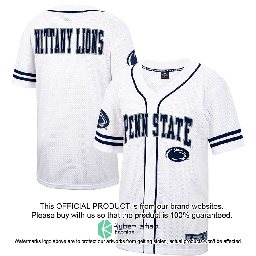 Penn State Nittany Lions Colosseum Free Spirited Baseball White Navy Football Jersey 4 Penn State Nittany Lions Colosseum Free Spirited Baseball White Navy Football Jersey word1