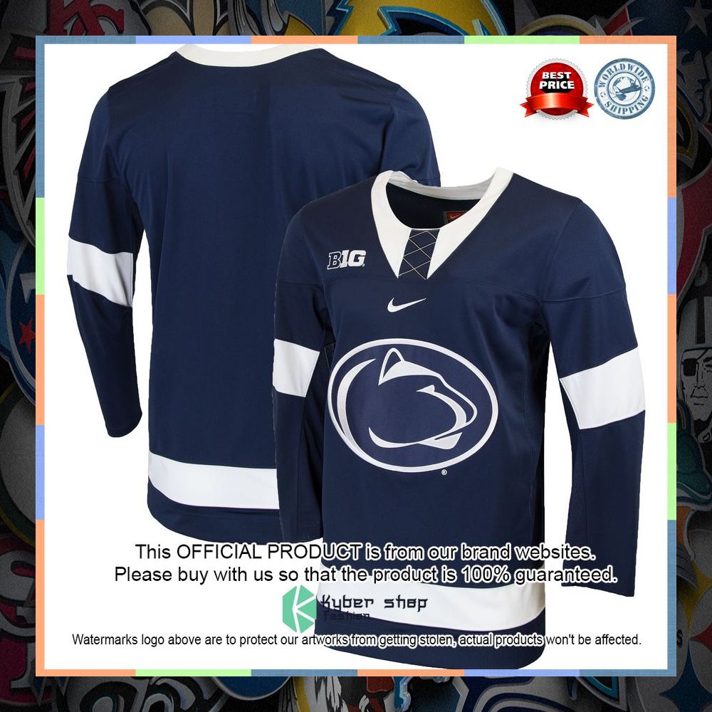 Penn State Nittany Lions Replica College Hockey Navy Football Jersey 7 Penn State Nittany Lions Replica College Hockey Navy Football Jersey word2
