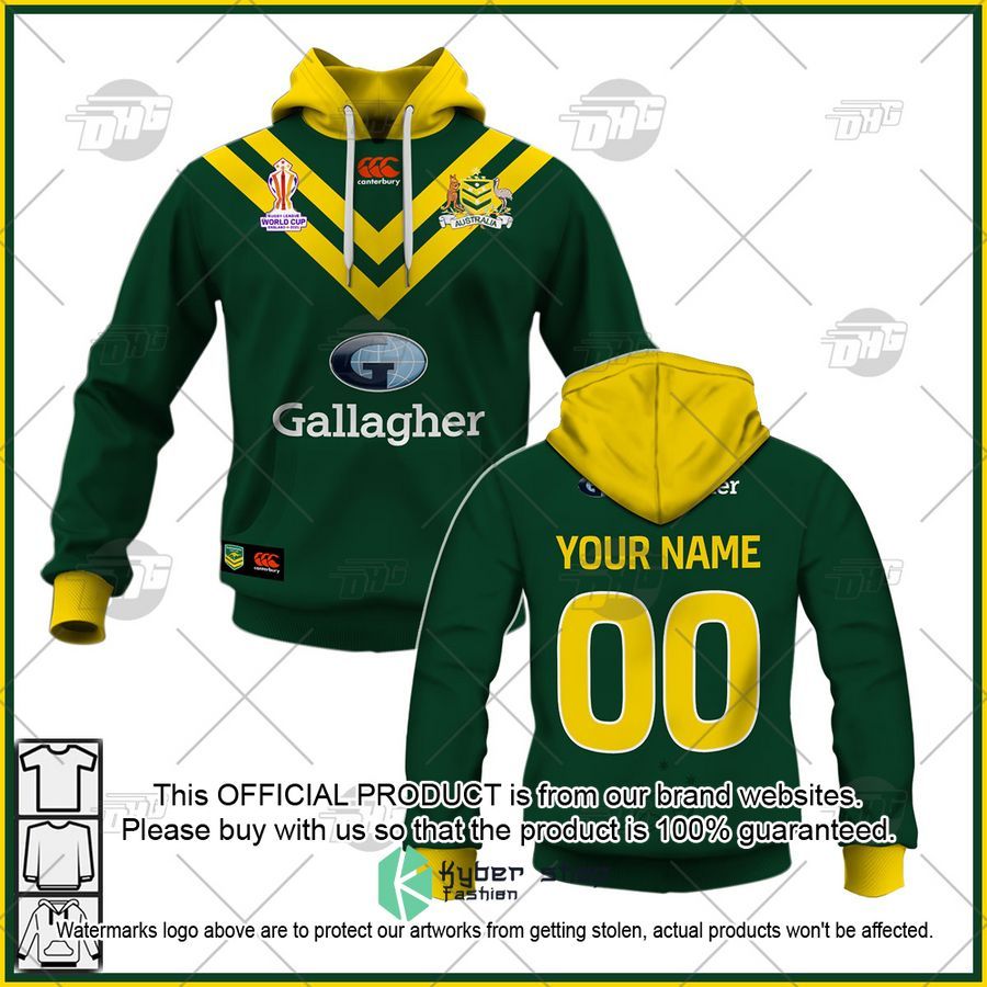 Personalized Australian Kangaroos Rugby League World Cup Jersey 2022 Shirt, Hoodie