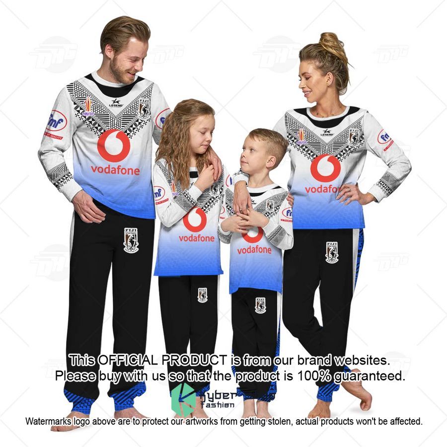 Personalise Fiji Bati Rugby League World Cup Jersey Away 2022 Pajamas Set