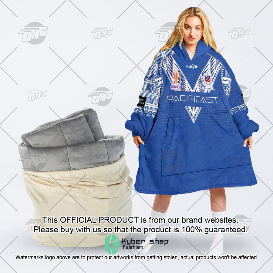 Personalized Toa Samoa Rugby League World Cup Jersey Away 2022 Oodie Blanket Hoodie