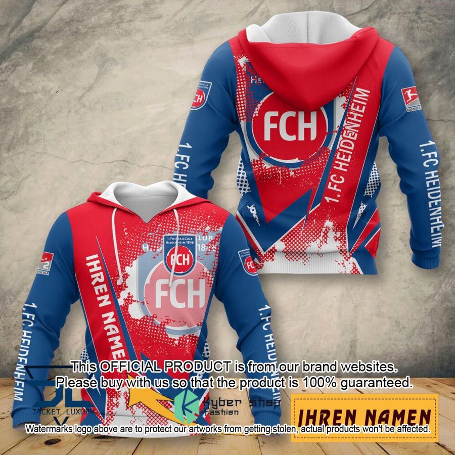 Personalized 1. FC Heidenheim Shirt, Hoodie