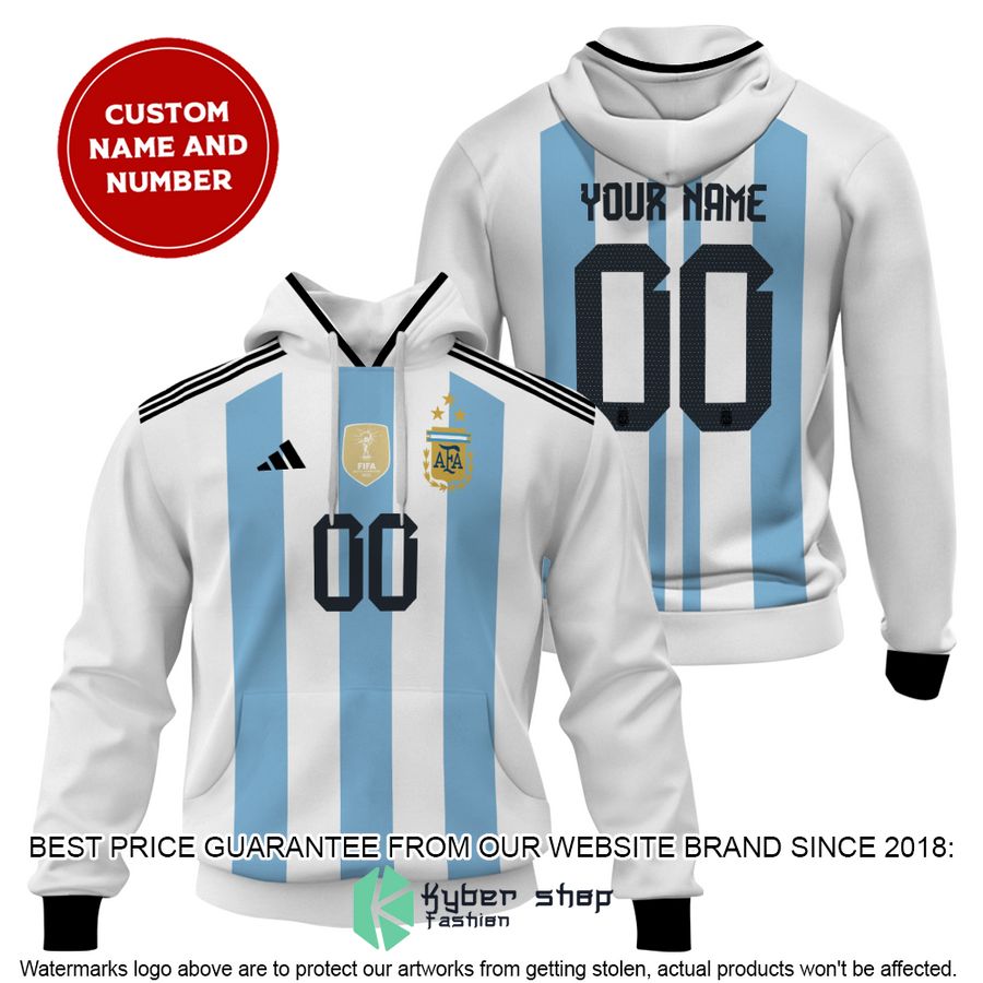 Personalized Argentina Football Team 3 Stars 3D Hoodie, Shirt