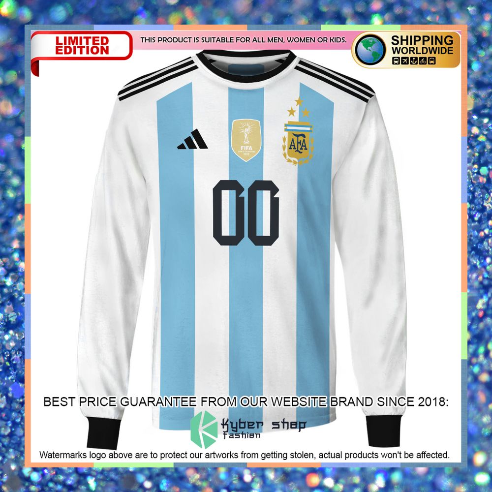 Personalized Argentina Football Team 3 Stars 3D Hoodie, Shirt 13 Personalized Argentina Football Team 3 Stars 3D Hoodie, Shirt word2