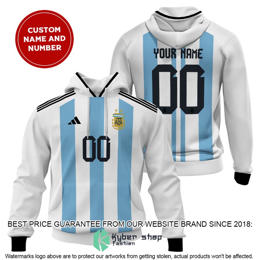 Personalized Argentina Football Team 3 Stars Hoodie, Shirt word1